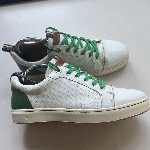 The Royal Albatross Shoes - Royal Albartross Golf Sneakers Shoes Women’s 9 White Leather Green Laces